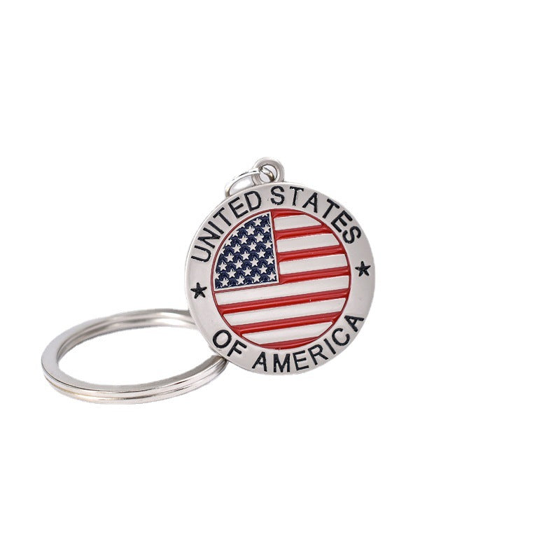 Wholesale American Flag Zinc Alloy Keychain