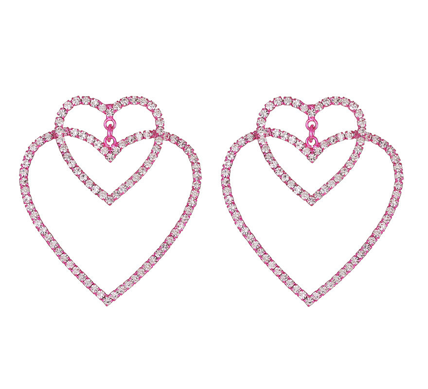 Wholesale Heart Tassel Copper Earrings