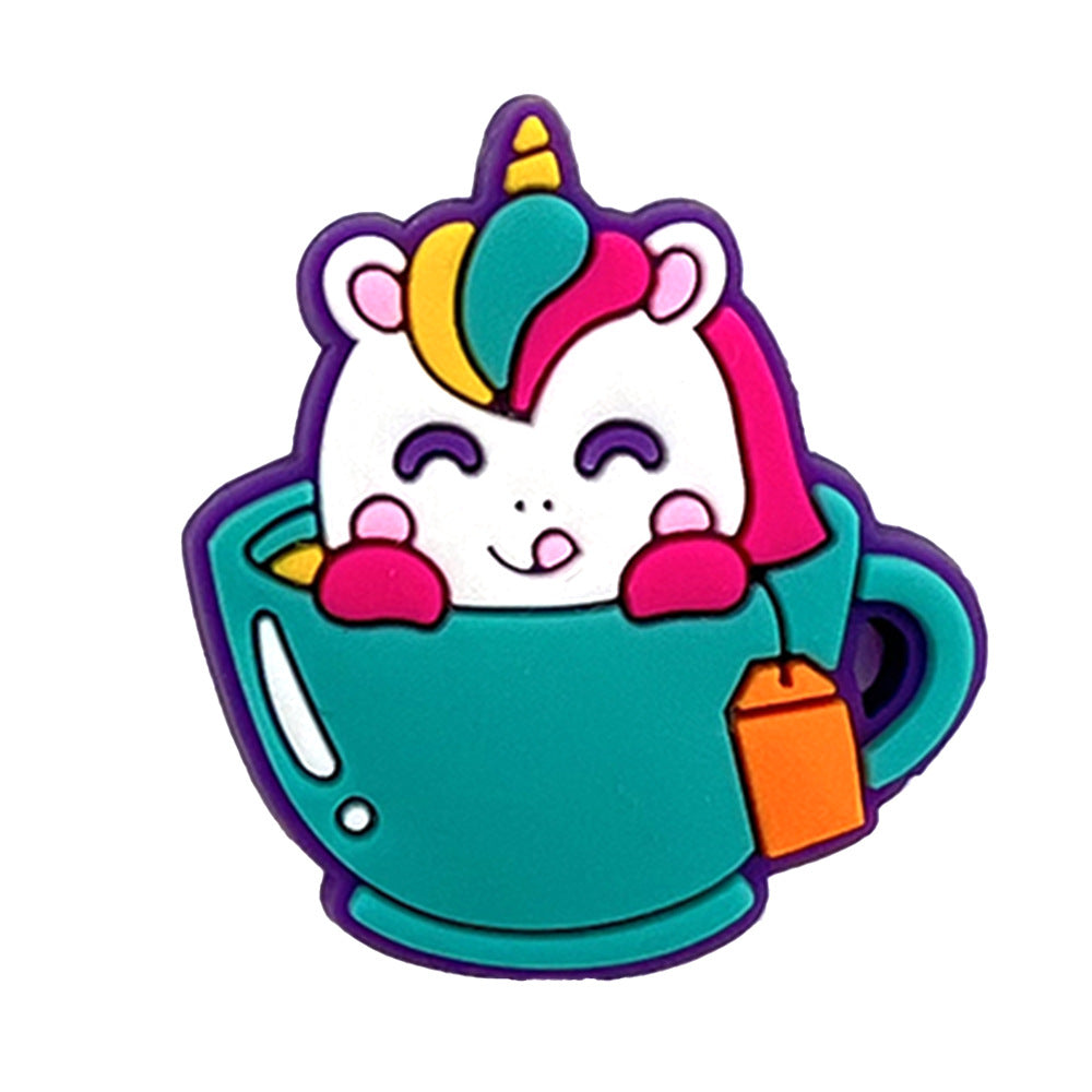 Wholesale 10PCS PVC Unicorn Clogs Ornament