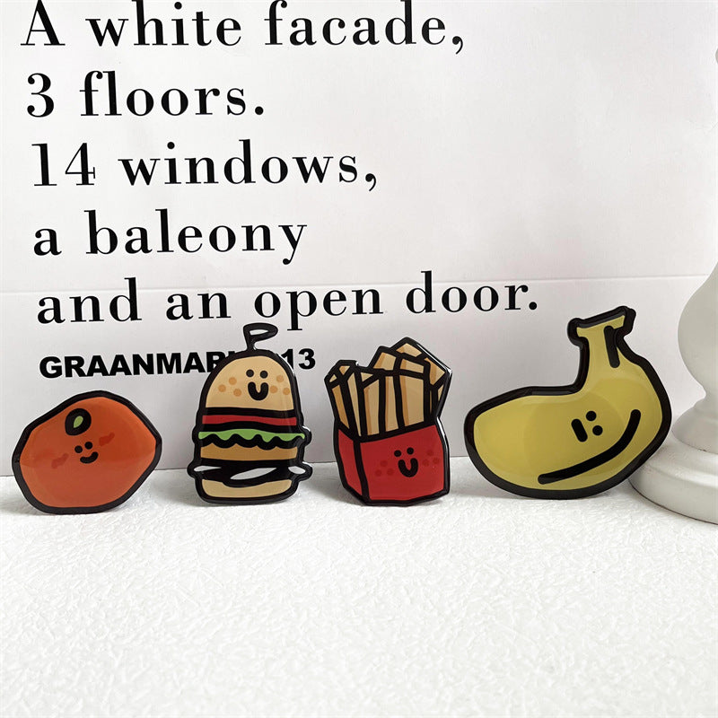 Wholesale Cartoon Banana Burger French Fries Acrylic Airbag Mobile Phone Holder