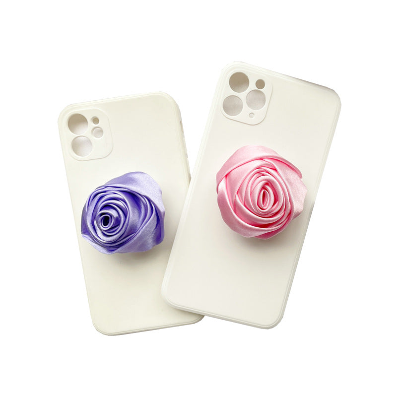 Wholesale Satin Cloth Rose Airbag Mobile Phone Holder