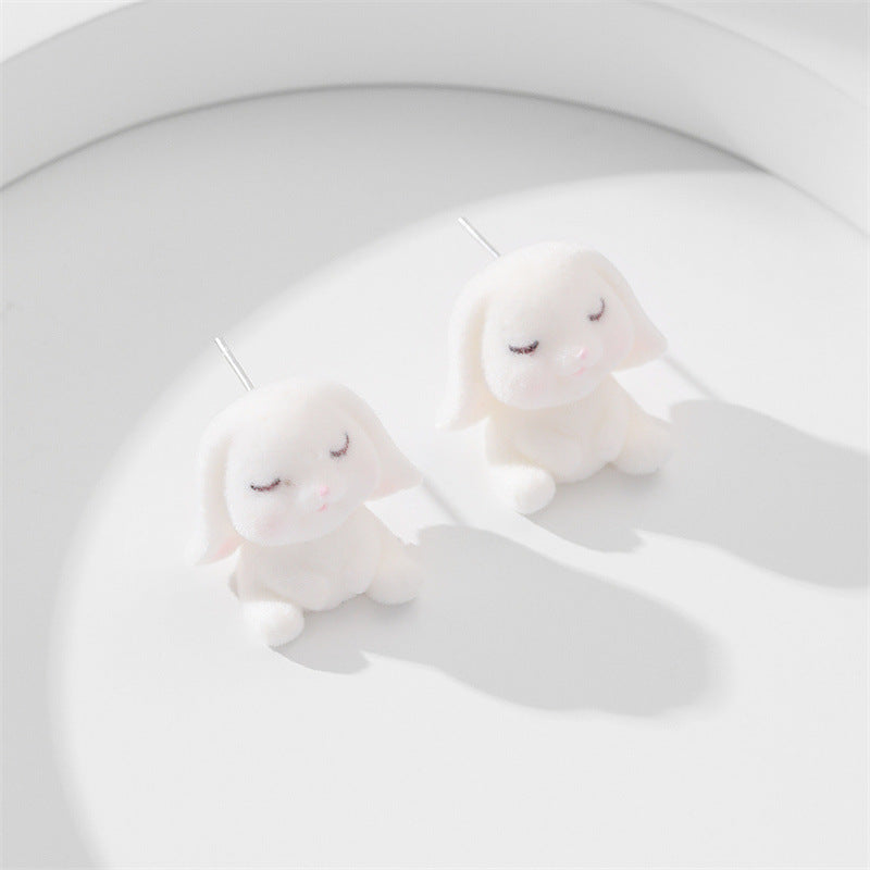 Wholesale Cute Animals Cartoon Flocking Earrings