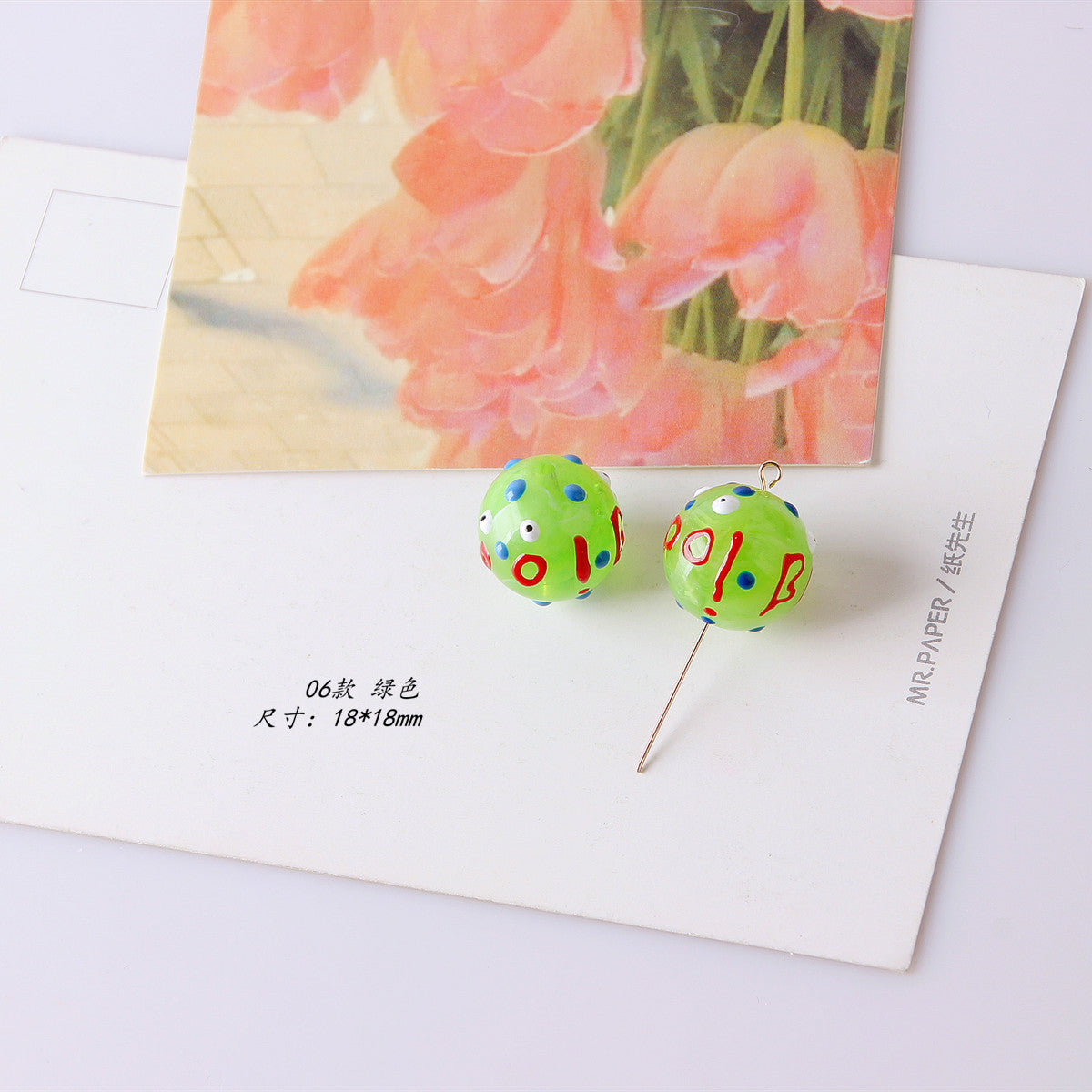 Wholesale 18*18MM Transparent Smudged Acrylic String Beads