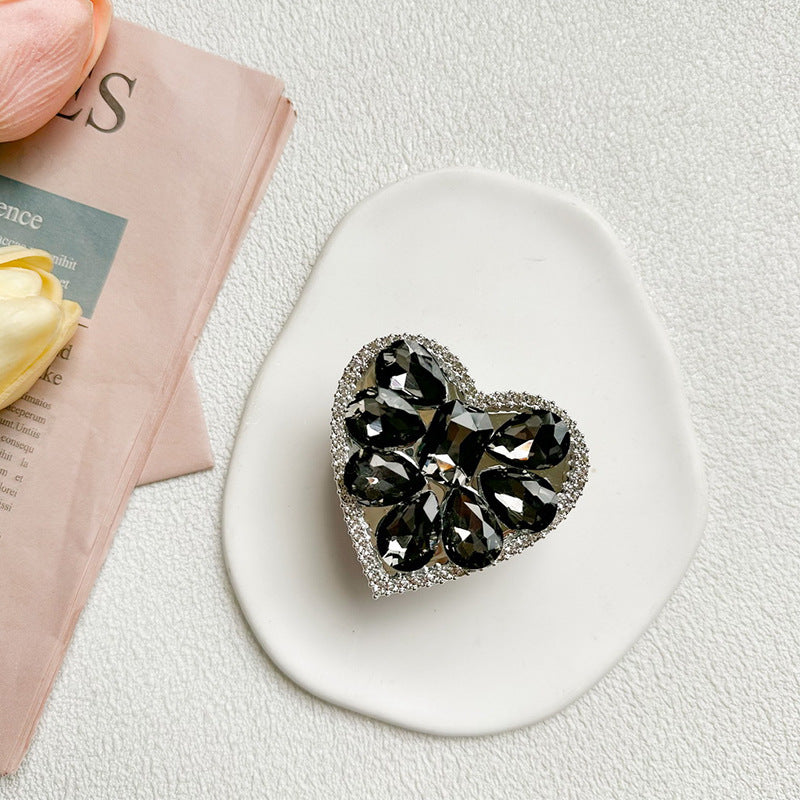 Wholesale Alloy Rhinestone Heart Phone Airbag Holder