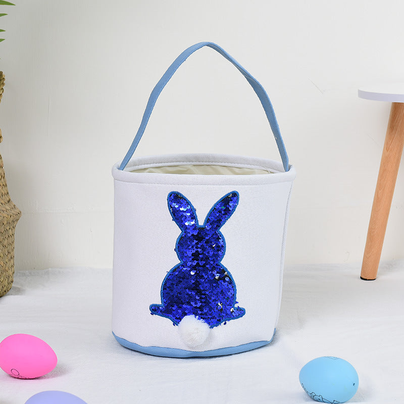 Wholesale Easter Sequins Rabbit Basket Cloth TOY 10pcs