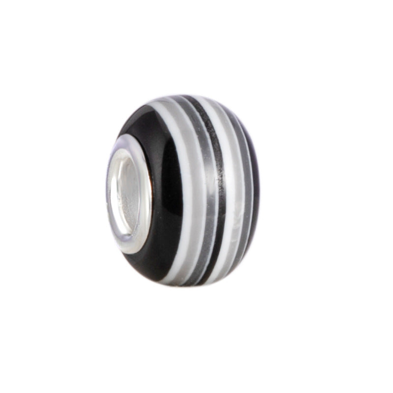 Wholesale 10-200PCS/Pack 14mm Rainbow Stripe Large Hole Resin Beads