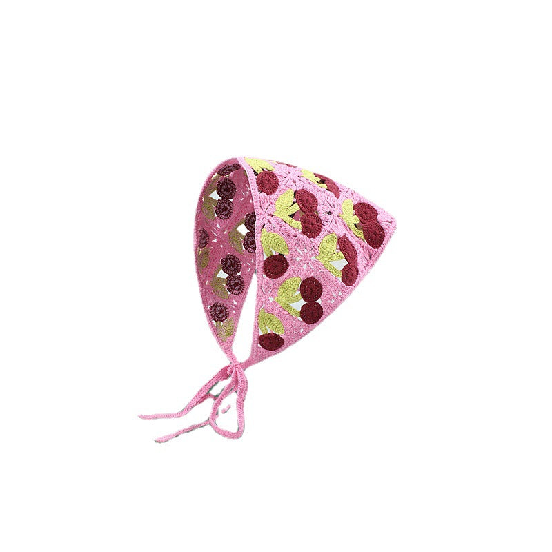 Algodón al por mayor de algodón pequeño champiñón de cerezo triangular hueco bufanda