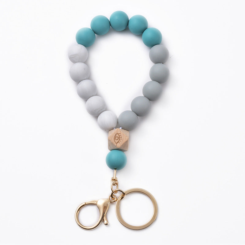 Wholesale Silicone Beaded Wrist Keychain