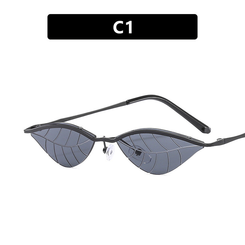 Wholesale PC Frameless Small Frame Cutting Edge Christmas Decoration Leaves Sunglasses
