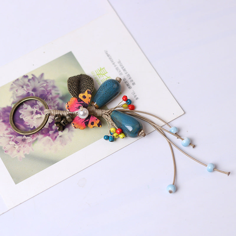 Wholesale Butterfly Ceramic Keychain