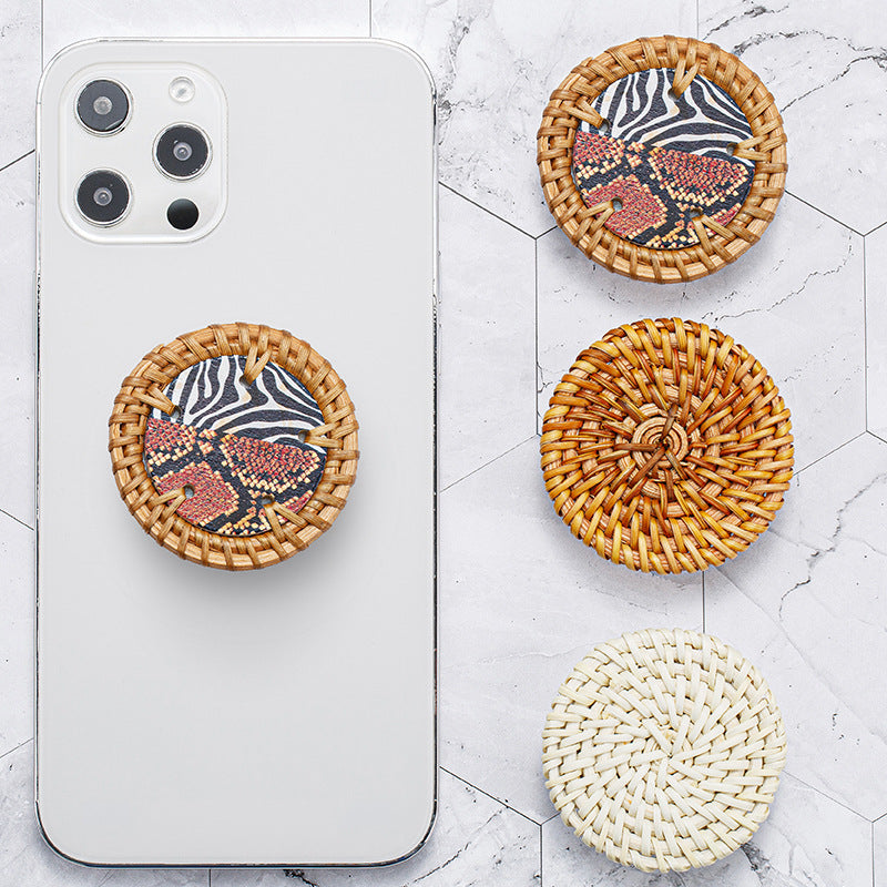 Wholesale Natural Rattan Woven Mobile Phone Holders