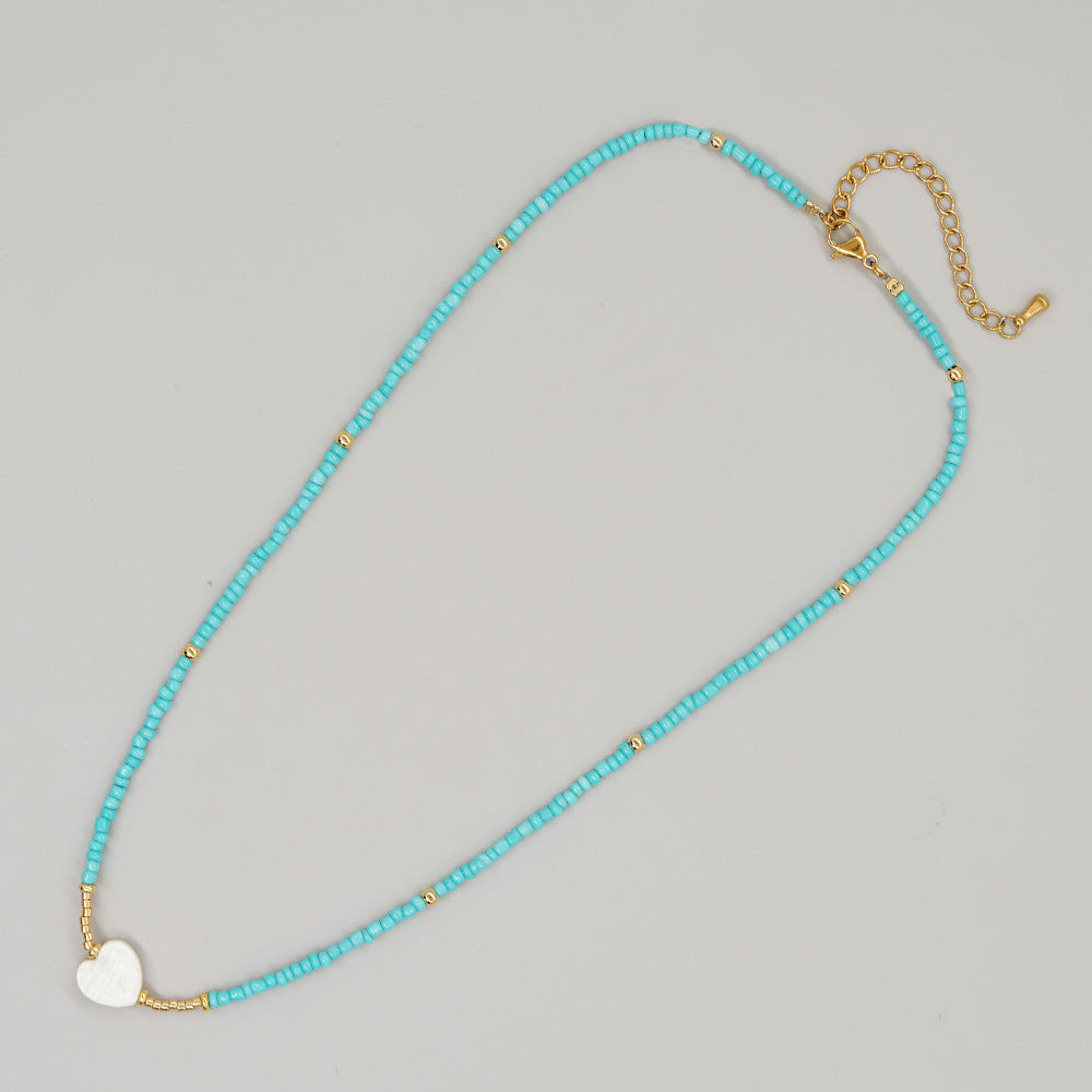 Wholesale Bohemian Seashell Pentagram Heart Daisy Imitation Pearl Necklace