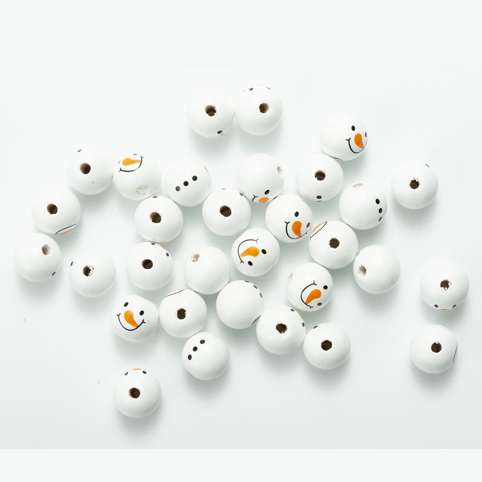 Wholesale 10PCS Snowman Wooden Beads