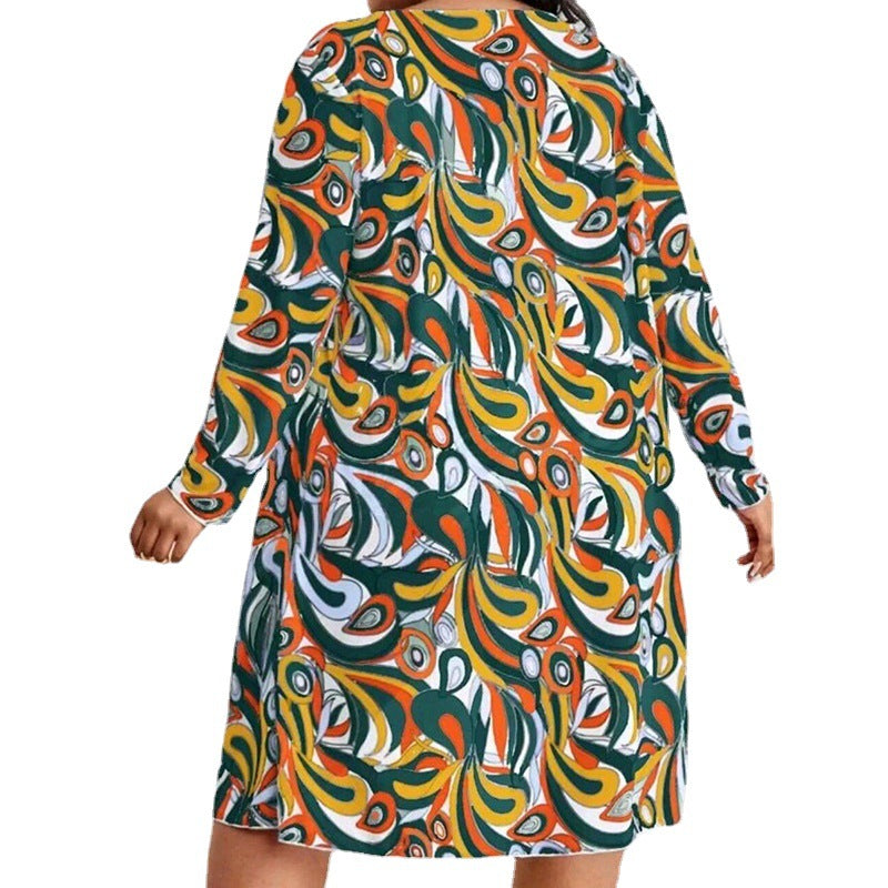 Wholesale Plus Size Printed Blouse Polyester Swimwear Three-piece Set