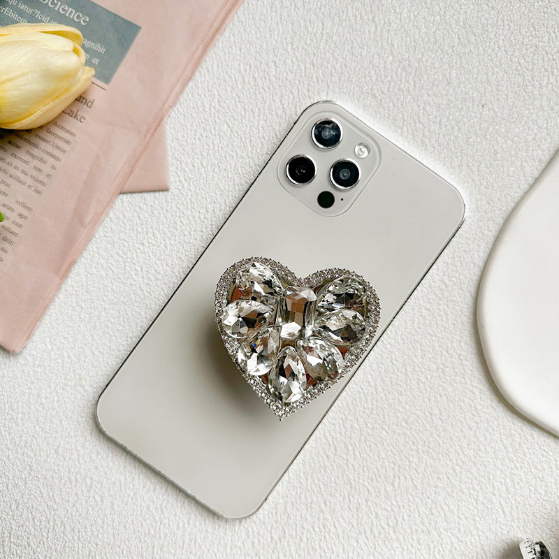 Wholesale Alloy Rhinestone Heart Phone Airbag Holder