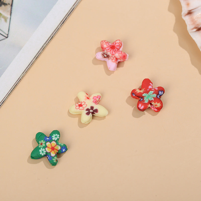 Venta al por mayor 100 piezas de cuentas ahumadas de estrellas coloridas