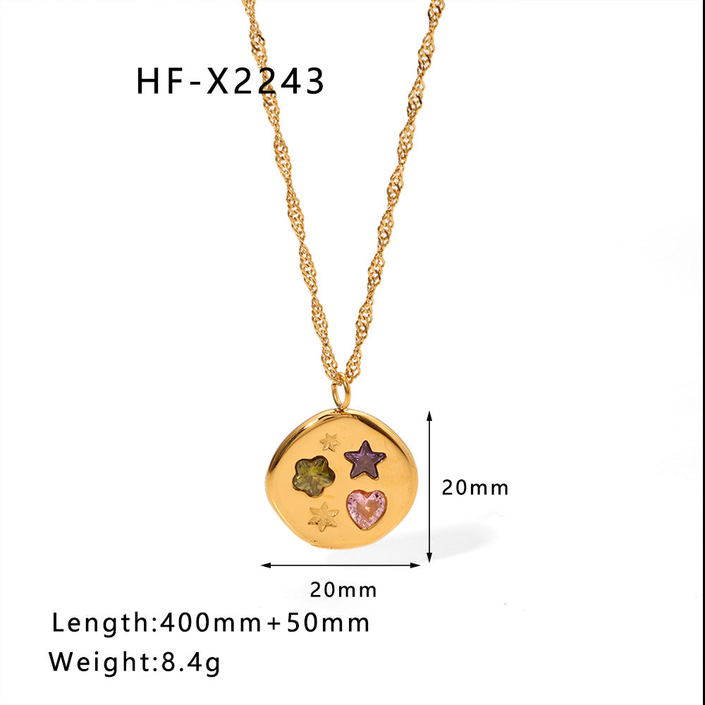 Wholesale Heart Clavicle Chain  Stainless  Steel Necklace