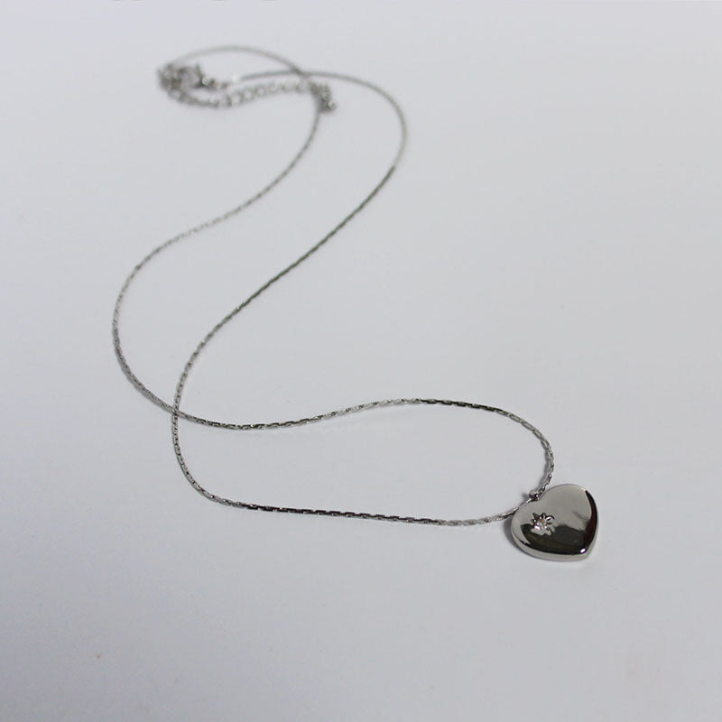 wholesale Copper Heart Pendant Micro Paved Zircon Clavicle Necklace