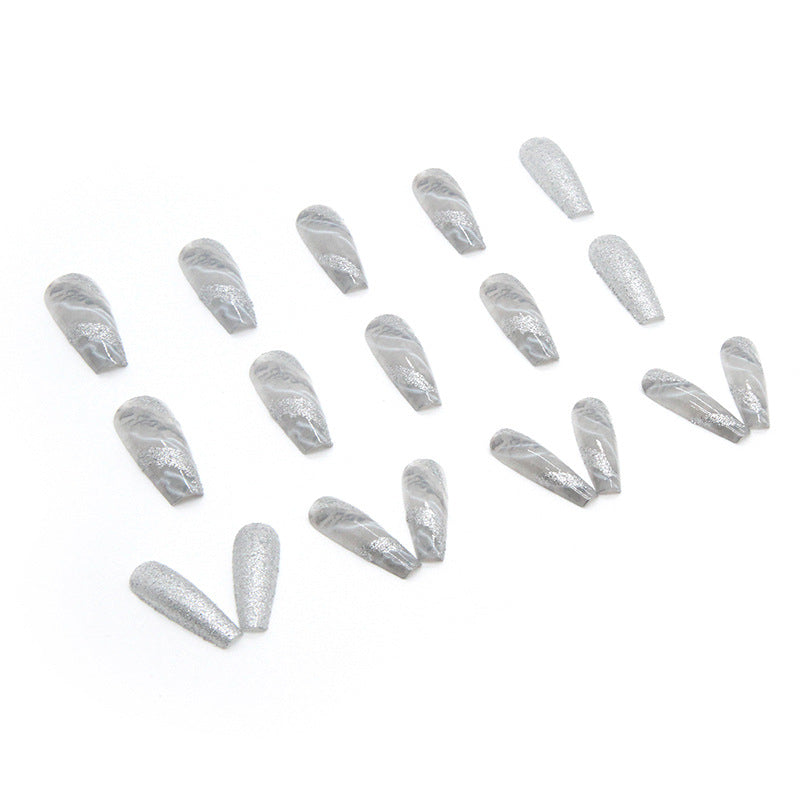 Wholesale Long Ballerina Glitter False Nails Plastic Nail Stickers