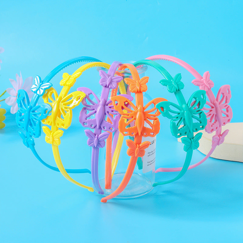 Wholesale Three-dimensional Hollow Butterfly Candy Color Headband