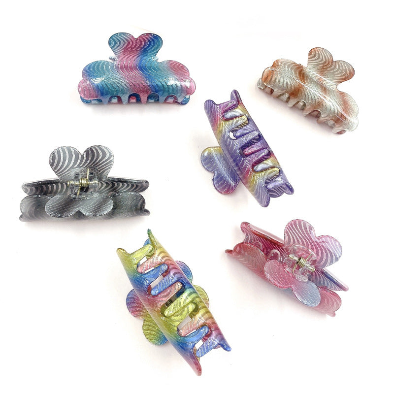 Wholesale Large Acrylic Glitter Pastel Bar Hair Clips