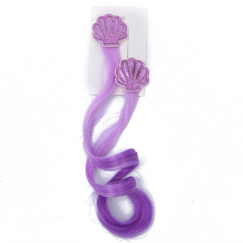 Wholesale Mermaid Color Gradient Wig Fabric Hair Clips