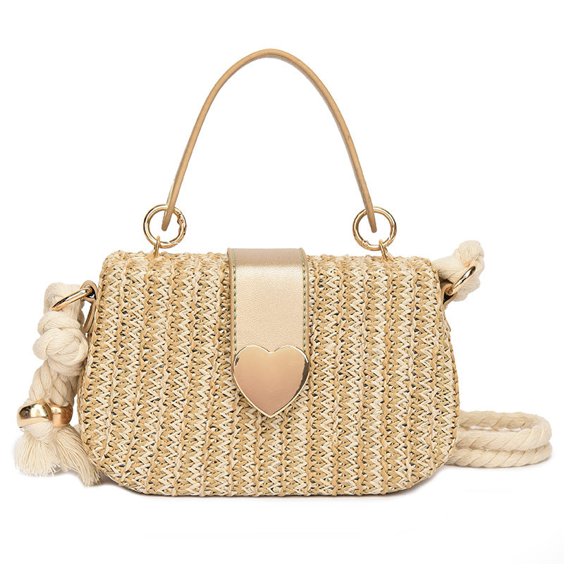 Venta al por mayor Bolsas cuadradas pequeñas tejidas de paja de un solo hombro