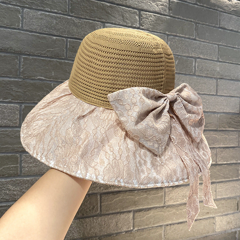Wholesale Polyester Lace Bow Ribbon Fisherman Hat