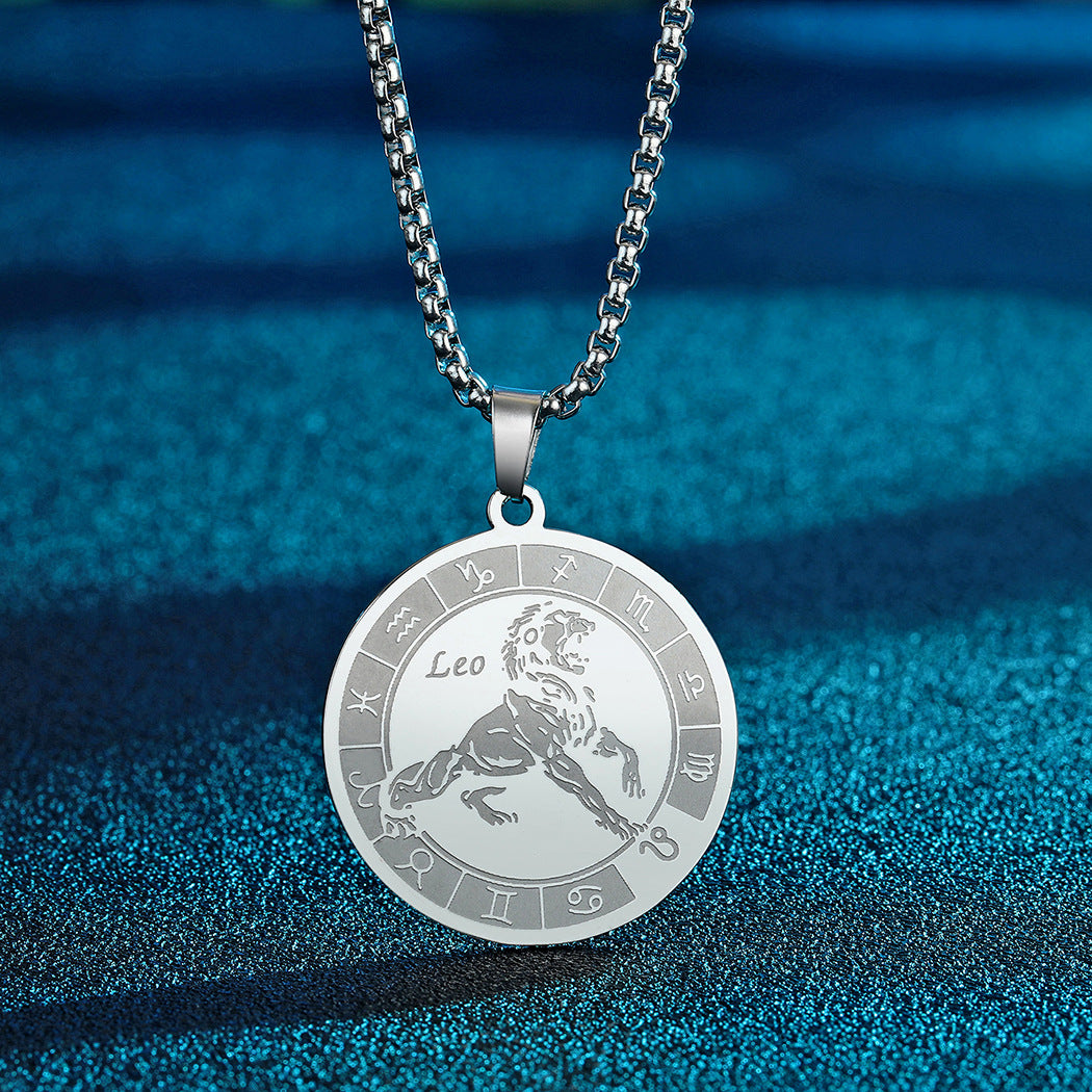 Venta al por mayor collar colgante de acero inoxidable 12 constelaciones