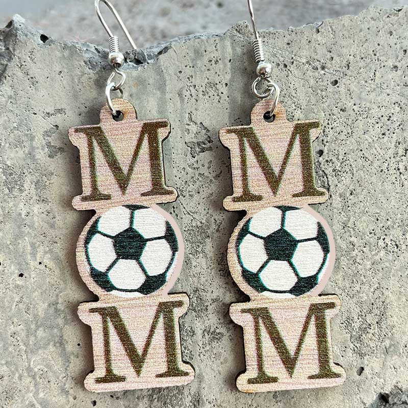 Wholesale 2 Pairs/Pack Mother's Day Ball Game Earrings