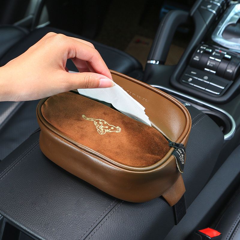 Venta al por mayor Caja de almacenamiento de cuero de tejido de coche