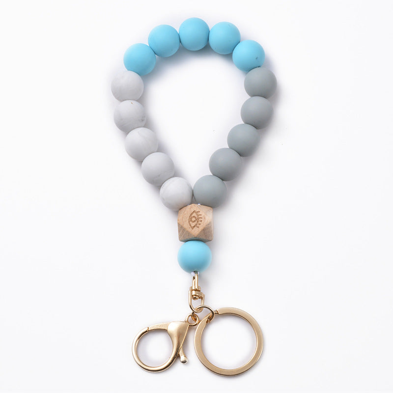 Wholesale Silicone Beaded Wrist Keychain