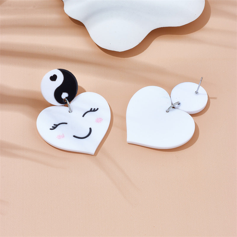 Wholesale Heart Smiley Acrylic Earrings