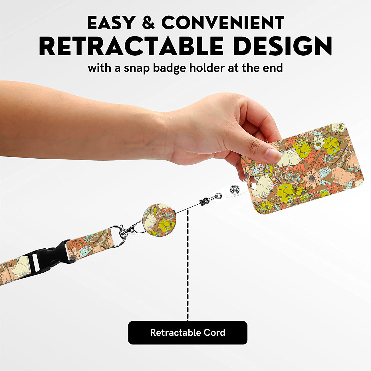 Wholesale Badge Reels ABS Rainbow Flower Butterfly Card Holder Retractable Keychain