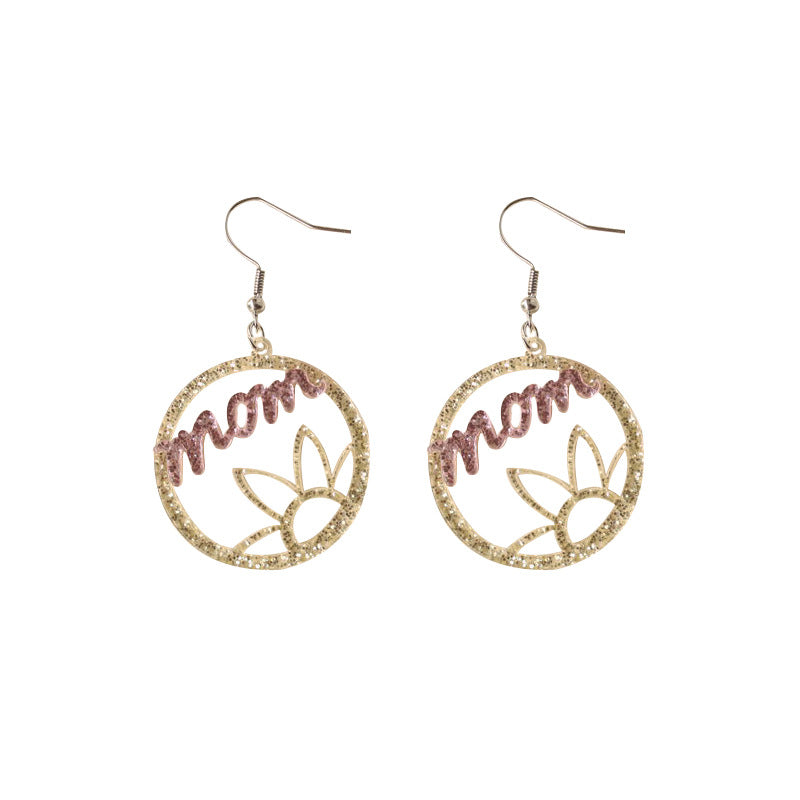 Wholesale Mother's Day Acrylic Glitter Earrings