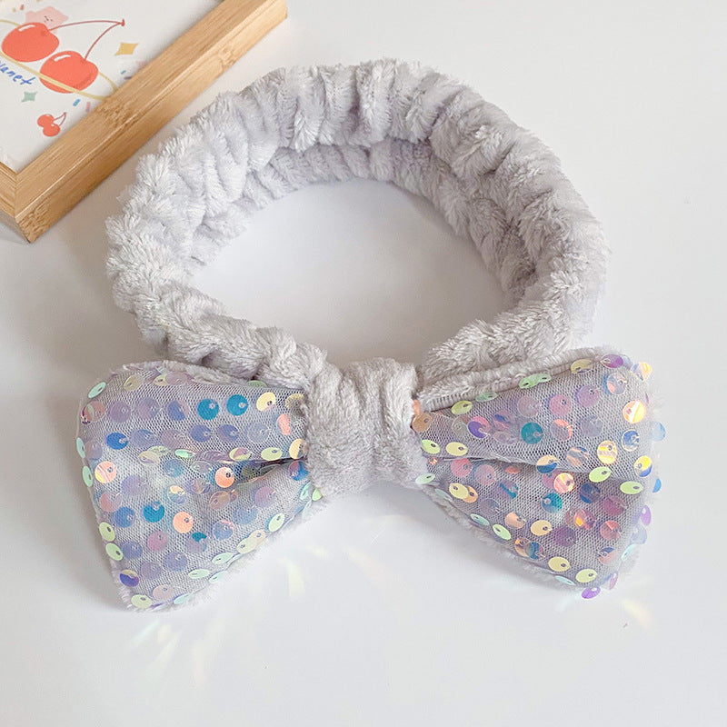 Wholesale Fabric Sequin Bow Hair Hoop