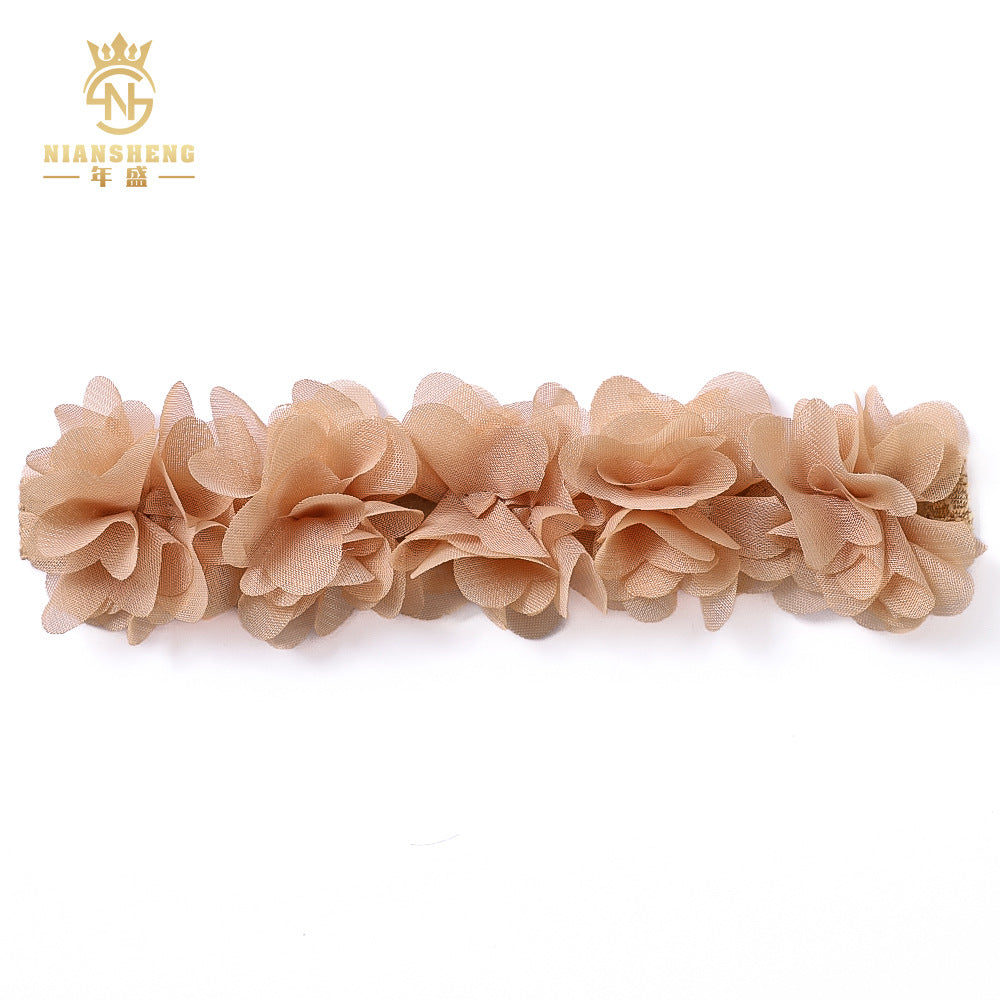 Venta al por mayor Horquilla de flor de cabeza de bebé de tela
