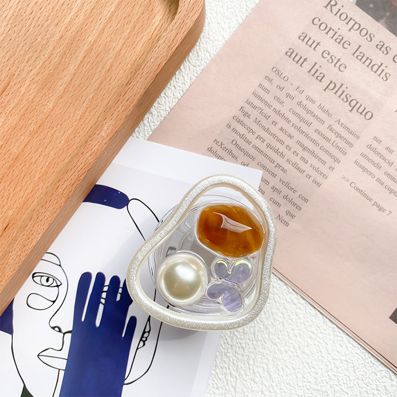 Titular de teléfono móvil de epoxi de mármol perla al por mayor