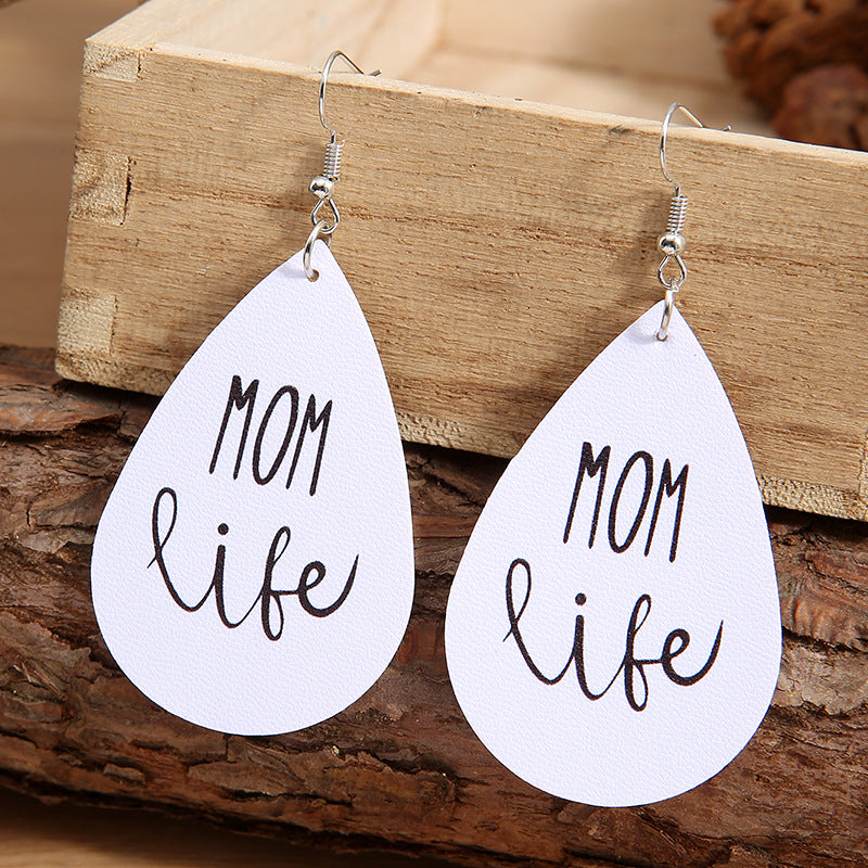 Aretes De Cuero Letras Día De La Madre al por mayor