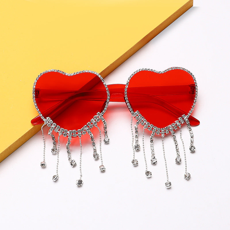 Wholesale PC Candy Color Heart Tassel Sunglasses