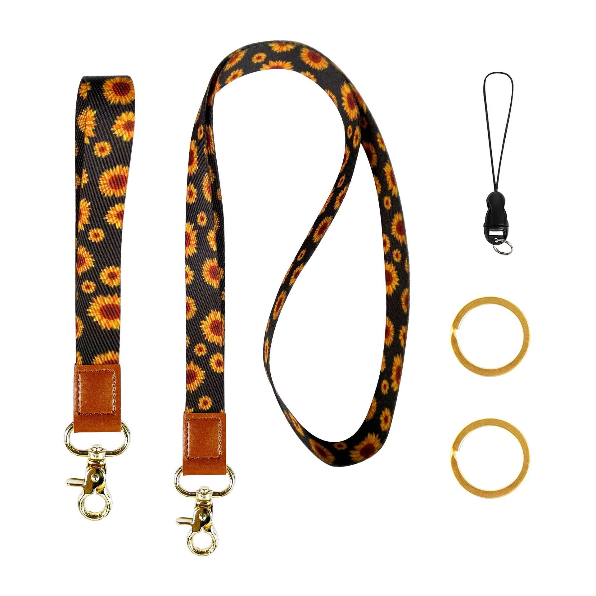 Wholesale Polyester Leopard Lanyard Keychain