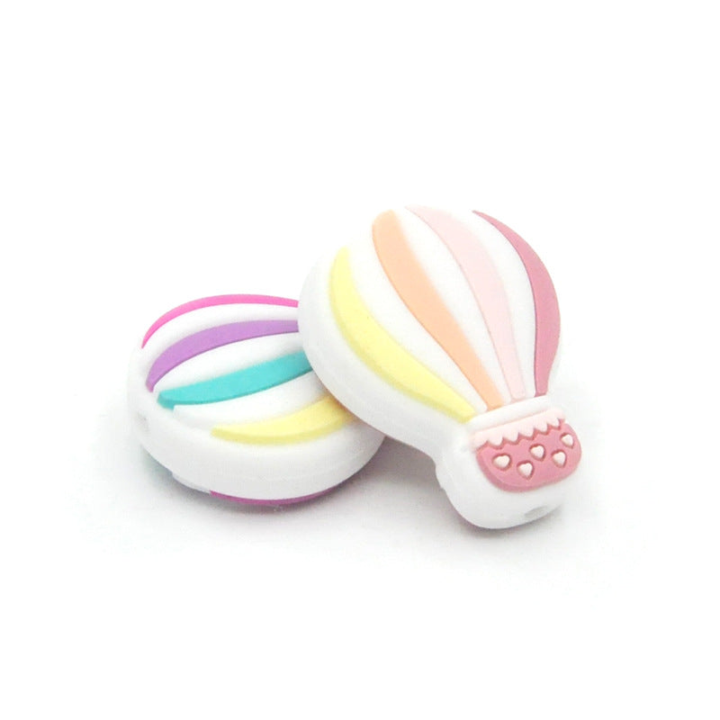 Venta al por mayor, 200 Uds., globo aerostático, cuentas de silicona, 28MM