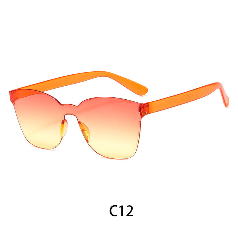 Wholesale PC Candy Color Adult All In One Rimless Sunglasses