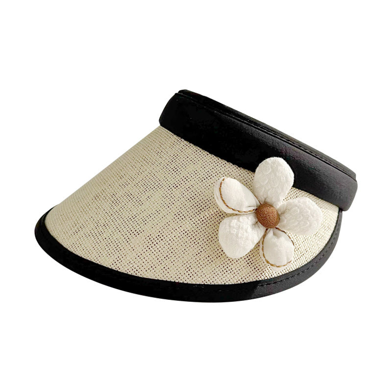 Wholesale Straw Woven Small Flower Hollow Top Sunshade Hats