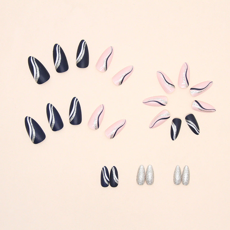 Wholesale Shiny Ribbon Stripe Blue Whitening Nail Art Patches