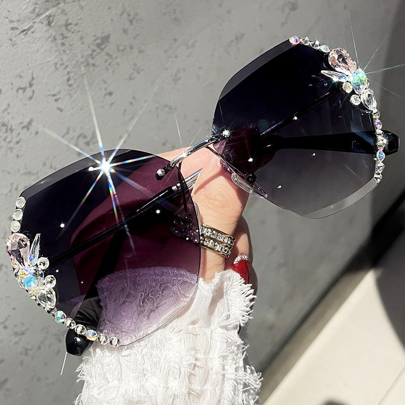 Wholesale rhinestone UV resistant PC sunglasses