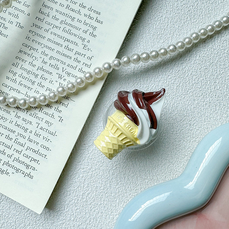 Soporte plástico al por mayor del teléfono móvil del helado del helado de la simulación