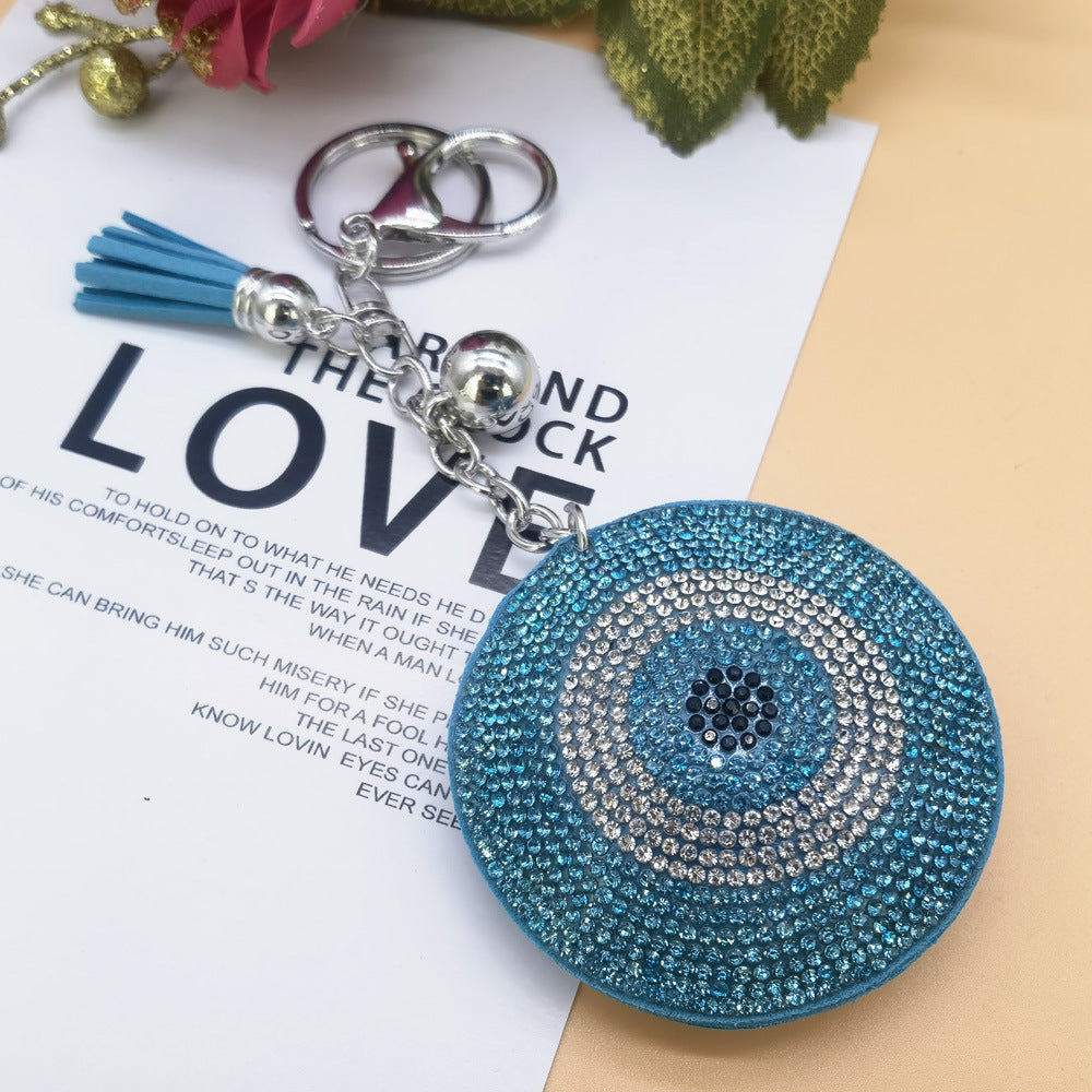 Wholesale Rhinestone Ironing Rhinestone Eye Tassel Key Chain