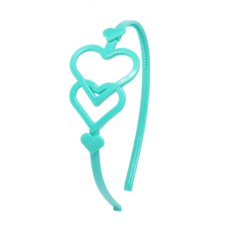 Wholesale Three-dimensional Hollow Candy Color Peach Heart Plastic Hairband