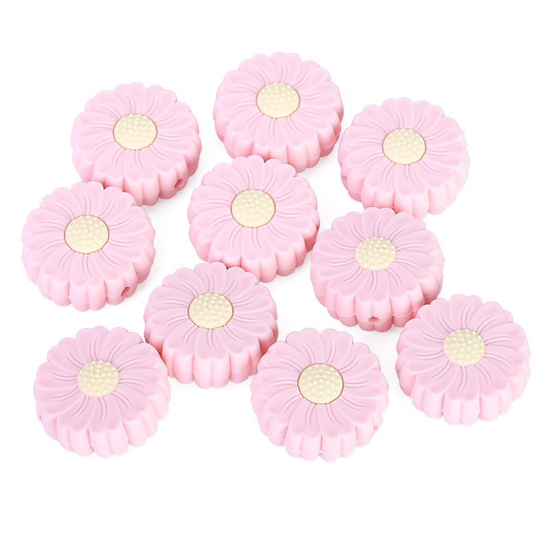 Venta al por mayor 100 piezas de cuentas de silicona de margarita de 25 mm